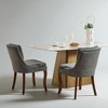 Upholstered Dining Chairs Set of 2, Chenille Fabric Accent Chairs with Double-Layer Cushion, Mid Backrest, Rivet Trim for Dining Room - 4 of 4