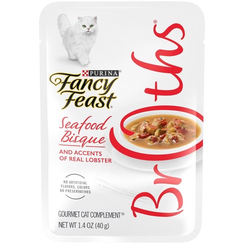 Fancy Feast Broths Seafood Bisque and Accents of Real Lobster Wet Cat Food - 1.4oz - image 1 of 4