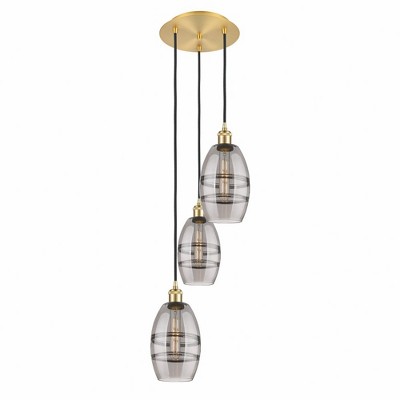 Vaz - 3 Light Cord Hung Multi Pendant In Industrial Style-25.13 Inches Tall and 12.38 Inches Wide