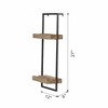 COWLOWN 12in Black Brown Iron and Wood Wall Shelf With 2 Shelves - 4 of 4