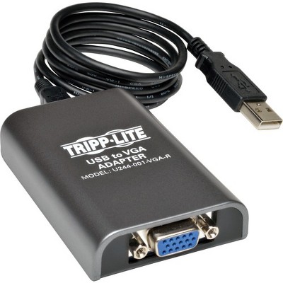 Tripp Lite USB 2.0 to VGA Dual Multi-Monitor External Video Graphics Card Adapter 1080p 60Hz - 128MB - 1920x1200,1080P"