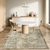 Indoor Soft Vintage Flower Area Rugs for Living Room Bedroom Washable Low Pile Non Slip Carpet Retro Distressed Rug Room Decor - 4 of 4