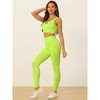 Allegra K Women's Seamless Ribbed Bra High Waisted Leggings Workout Set - 2 of 4