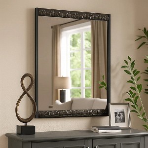 Royal Hampton 36x40 Dresser Mirror, Rectangular, Chrome Geo Molding, Ash Gray - 1 of 4