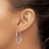 Black Bow Jewelry 2mm Diamond Cut, Polished Sterling Silver Hoops - 30mm (1 1/8 Inch) - 3 of 4