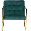 LeisureMod Lexington Modern Velvet Accent Chair with Gold Base for Living Room, Bedroom, or Lounge - 3 of 4