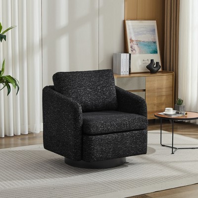 Vynxaria 31.5"W Swivel Accent Chair and Comfy Round Accent Single Sofa Chair, 360 Degree Club Chair, Lounge Armchair