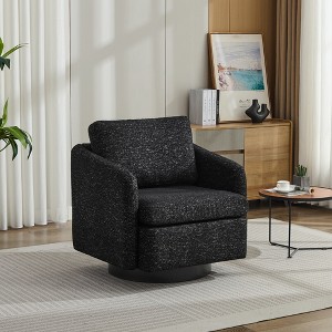 Vynxaria 31.5"W Swivel Accent Chair and Comfy Round Accent Single Sofa Chair, 360 Degree Club Chair, Lounge Armchair - 1 of 4