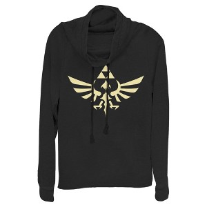 Juniors Womens Nintendo Triforce Cowl Neck Sweatshirt - 1 of 3