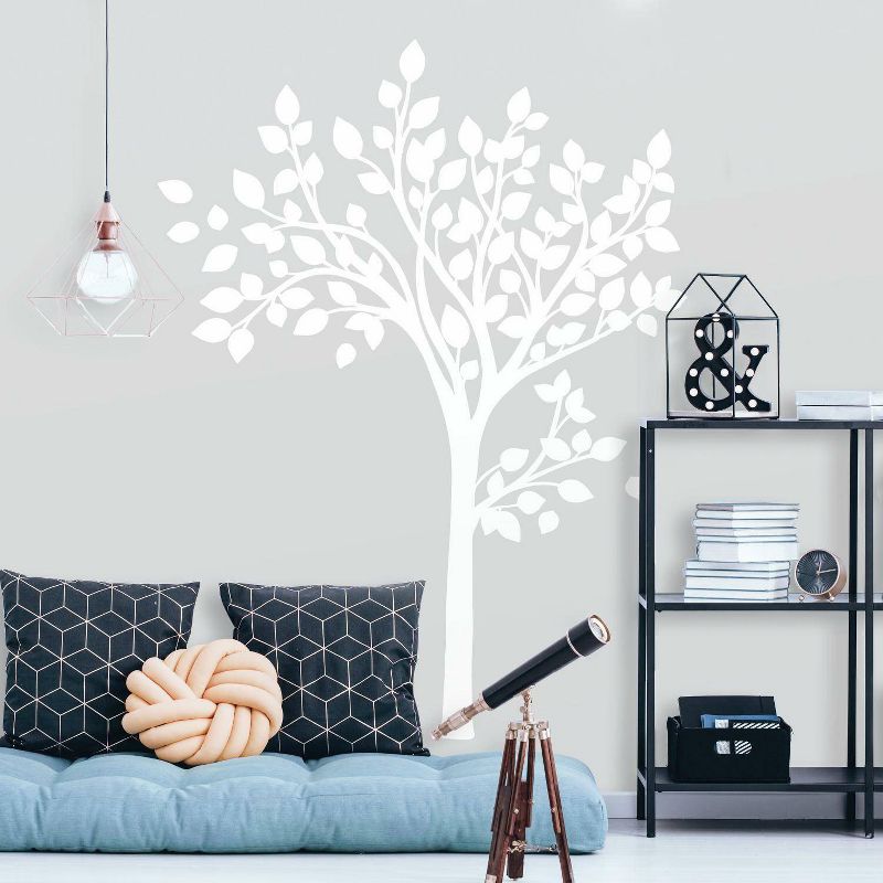 Simple Tree Peel and Stick Giant Wall Decal White - RoomMates, 1 of 7