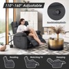 Lirago,Black Leather Recliner Chair with Footrest & Side Pocket - Adjustable Reclining Chair for Home - 2 of 4