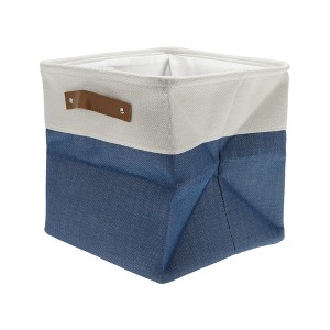 Unique Bargains Foldable Two-color Laundry Basket 11.02"x11.02"x11.02" 1 Pc - 1 of 4