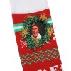 Elf OMG Santa Christmas Sweater Adult Red Casual Crew Socks With 3D Tinsel Wreath - 3 of 4