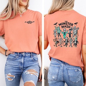 Simply Sage Market Women's Monster Mash Front and Back Short Sleeve Garment Dyed Tee - 1 of 4