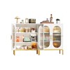 Fontoi Decorative Storage Cabinets, Dining Room Storage Cabinets with Fluted Glass 2-Door, Freestanding Cabinet, White, 31.5"*15.74"*39.96" - 4 of 4