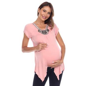 Maternity Plus Size 'Myla' Embellished Tunic - White Mark