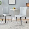 FONTOI 2PCS Modern Minimalist Dining Chairs with Seat Cushion&Curved Backrest for Family, Restaurants, Coffee Shops, Gray&Black, 17.7"*35"*17.3" - 2 of 4