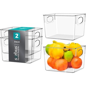 Sorbus Medium Clear Acrylic Storage Bins - for Kitchen, Cabinet Organizer, Pantry & Refrigerator - 1 of 4