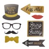 Blue Panda 50 Piece New Year's Eve Photo Booth Props, Black and Gold New Year Party Supplies - 4 of 4