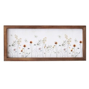 VIP Wood 18 in. White Floral Print Sign - 1 of 2