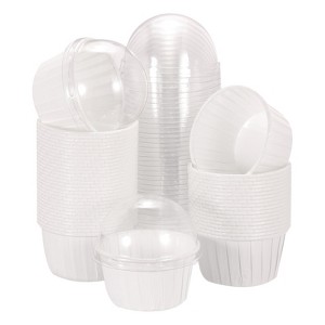 Unique Bargains Greaseproof Double-sided Aluminum Foil Cupcake Liners with Lids 50 Pcs - 1 of 4