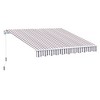 VisioGear Retractable Awning, 10'*8' Patio Awnings with Manual Crank Handle for Deck, Yard, Coffee Stripes, 155.5"*16.5"*59.6" - 2 of 4