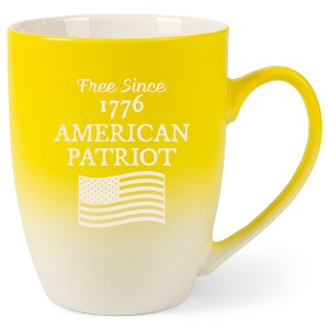 100 North United States of America 10 Ounce Yellow and White Two Toned Ombre, Comfortably Fits Your Hands, Ceramic Tea Coffee Cup Mug, Free Since 1776 - 1 of 1