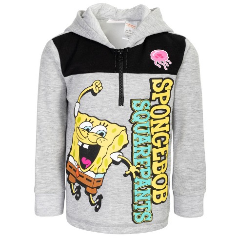 Spongebob Squarepants Toddler Boys Fleece Half-zip Hoodie Gray 5t : Target