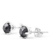 Pompeii3 2 Ct Black Diamond Martini 3-Prong Studs 14k White Gold Earrings - 2 of 3