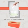 Evideco French Home Goods White Tissue Box Cover Padang with Bamboo Top - Elegant Design for Home and Office - Enhance Décor and Organization - 3 of 4