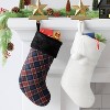 20" Christmas Plaid Stocking with Cuff Dark Blue - Wondershop™ - 2 of 3