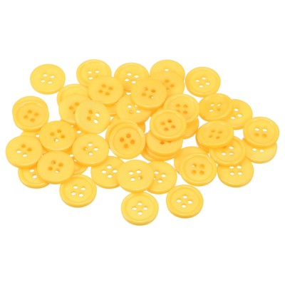 Unique Bargains Resin Craft Snap Round Flat 4-Hole Sewing Buttons 50 Pcs