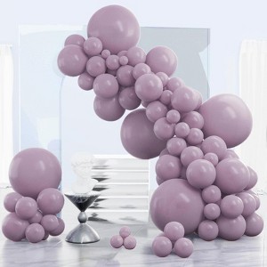 PartyWoo Balloons Dusty Purple Matte Lavender Lilac 18 12 10 5 Inch 140 pcs - 1 of 4