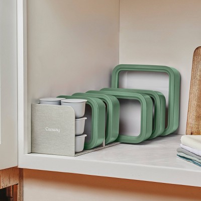 Sage 14-Piece Glass Food Storage Set with Ceramic Coating