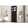 67.3 in. White Tall Storage Cabinet with 3 Drawers and Adjustable Shelves for Bathroom, Study, Office and Interior, MDF Board with Painted Finish - 4 of 4