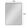 Vynxaria Wall Mirror 24x36 Inch Vanity Mirror Black Bathroom Accessories Metal Framed Mirror for Bedroom Living Room Bathroom Decor - 2 of 4