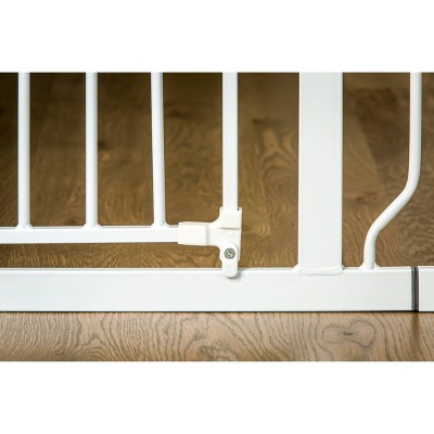 White Metal Pressure Mounted Walk Through Baby Gate