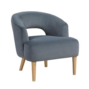 Velvet Upholstery Barrel-Back Luxury Accent Chair with Plush Seat, Foam Padding and Attached Cushions - 1 of 4
