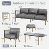 Captiva Designs 6pc Modern Outdoor Patio Woven Rope Sofa Conversation Set with Ottoman - 2 of 4