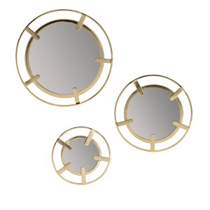 Set of 3 Theron Prong Wall Mirrors Gold - Brewster: Elegant Accent Pieces, No Assembly, Round Shape - 1 of 4