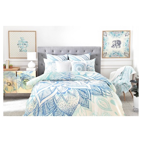 Rosebudstudio Lovely Soul Floral Duvet Cover King Blue Floral