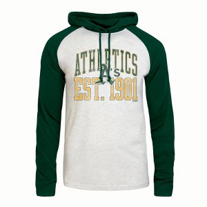 MLB Oakland Athletics Men's Ash Hooded Long Sleeve T-Shirt : Target
