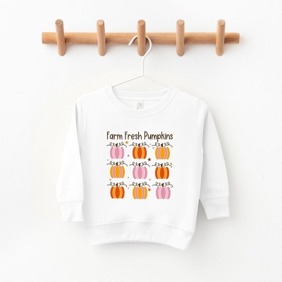 The Juniper Shop Farm Fresh Pumpkins Chart Toddler Graphic Sweatshirt