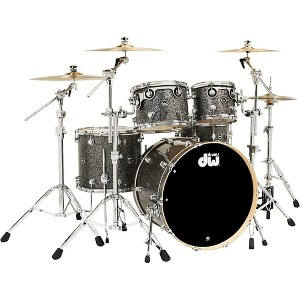 DW DWe Wireless Acoustic-Electronic Convertible 5-Piece Drum Set Bundle With 22" Bass Drum, Cymbals and Hardware Finish Ply Black Galaxy - 1 of 4