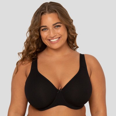 Curvy Couture Women's Plus Sheer Mesh Full Coverage Unlined Underwire Bra  Black Hue 44c : Target