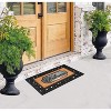 A1HC Natural Coir and Rubber Black Floral Border 18"x30" Welcome Doormat - 3 of 4