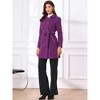 INSPIRE CHIC Women's Winter Peter Pan Collar Double Breasted Slant Pocket Button Down Belted Pea Coats - 4 of 4