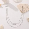 Layered Chain Necklace for Women by Ginger Lyne Gold Stainless Steel Box Bead and Paperclip Chains - 4 of 4