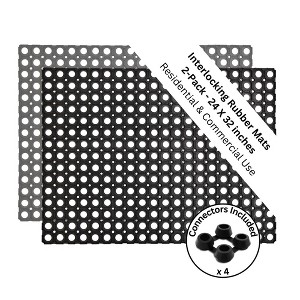 Evideco French Home Goods Durable Interlocking Rubber Mats for Residential & Commercial Use in Multiple Sizes - 1 of 4