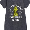- Dr. Seuss - Grinch It's Fine Graphic Short Sleeve Fleece Dress - 2 of 4